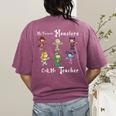 My Favorite Monsters Call Me Teacher Thank Mummy Vampire Bat Women's Comfort Colors T-Shirt Back Print Berry