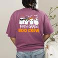 Fifth Grade Boo Crew Halloween Teacher Costume Women's Comfort Colors T-Shirt Back Print Berry Fifth Grade Boo Crew Halloween Teacher Costume Women's Comfort Colors T-Shirt Back Print Berry