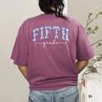 Fifth Grade Coquette Toile Blue Bow Floral Women Teacher Women's Comfort Colors T-Shirt Back Print Berry Fifth Grade Coquette Toile Blue Bow Floral Women Teacher Women's Comfort Colors T-Shirt Back Print Berry