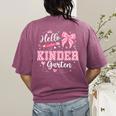 First Day Of School Teacher Girl Coquette Hello Kindergarten Women's Comfort Colors T-Shirt Back Print Berry First Day Of School Teacher Girl Coquette Hello Kindergarten Women's Comfort Colors T-Shirt Back Print Berry