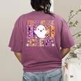 First Grade Boo Crew Teacher Student Halloween Costume Women's Comfort Colors T-Shirt Back Print Berry