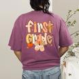 First Grade Fall Floral Coquette Bow Teachers Students Women's Comfort Colors T-Shirt Back Print Berry First Grade Fall Floral Coquette Bow Teachers Students Women's Comfort Colors T-Shirt Back Print Berry