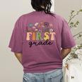 First Grade Teacher Wildflower Back To School Floral Outfits Women's Comfort Colors T-Shirt Back Print Berry First Grade Teacher Wildflower Back To School Floral Outfits Women's Comfort Colors T-Shirt Back Print Berry