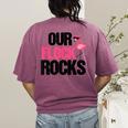 Our Flock Rocks Flamingo Mother's Day Teacher Women's Comfort Colors T-Shirt Back Print Berry Our Flock Rocks Flamingo Mother's Day Teacher Women's Comfort Colors T-Shirt Back Print Berry