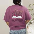 Floral Book a New Chapter Begins Retired Retirement Teacher Women's Comfort Colors T-Shirt Back Print Berry
