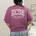 Floral ECSE Early Childhood Special Education SPED Teacher Women's Comfort Colors T-Shirt Back Print Berry