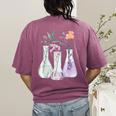 Flowers Test Tube Chemistry Student Science Teacher Women Women's Comfort Colors T-Shirt Back Print Berry