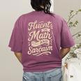 Fluent In Math And Sarcasm Teacher Women's Comfort Colors T-Shirt Back Print Berry Fluent In Math And Sarcasm Teacher Women's Comfort Colors T-Shirt Back Print Berry