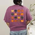 Folk Art Pumpkins Teacher Nurses Admin Witch Halloween Cute Women's Comfort Colors T-Shirt Back Print Berry Folk Art Pumpkins Teacher Nurses Admin Witch Halloween Cute Women's Comfort Colors T-Shirt Back Print Berry
