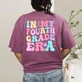 In My Fourth Grade Era Girl Back To School 4th Grade Teacher Women's Comfort Colors T-Shirt Back Print Berry