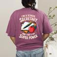 Front Office Teacher Admin Mother I'm A School Secretary Women's Comfort Colors T-Shirt Back Print Berry Front Office Teacher Admin Mother I'm A School Secretary Women's Comfort Colors T-Shirt Back Print Berry