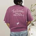 Fun Pregnant Teacher Announcement Idea- Footprints On Tummy Women's Comfort Colors T-Shirt Back Print Berry Fun Pregnant Teacher Announcement Idea- Footprints On Tummy Women's Comfort Colors T-Shirt Back Print Berry