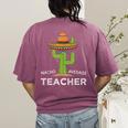Fun Teacher Appreciation Humor Nacho Average Teacher Women's Comfort Colors T-Shirt Back Print Berry