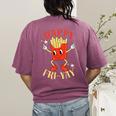 Fun Teacher Happy Fri Yay French Fries Friday Lovers Women's Comfort Colors T-Shirt Back Print Berry