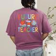 Future Teacher Costume For Kids Girls Boys Men Women Women's Comfort Colors T-Shirt Back Print Berry