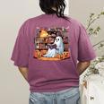 Ghost Book Reading Halloween Books Lover Teacher Women's Comfort Colors T-Shirt Back Print Berry Ghost Book Reading Halloween Books Lover Teacher Women's Comfort Colors T-Shirt Back Print Berry