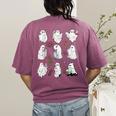 Ghost Science Teacher Chemistry Laboratory Halloween Costume Women's Comfort Colors T-Shirt Back Print Berry