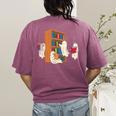 Ghosts Reading Books Teacher Halloween Librarian Boooks Women's Comfort Colors T-Shirt Back Print Berry