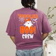 Girl Toddler Boo Crew Daycare Teacher Halloween Party Women's Comfort Colors T-Shirt Back Print Berry
