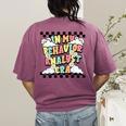 Groovy ABA RBT Therapist In My Behavior Analyst Era Teacher Women's Comfort Colors T-Shirt Back Print Berry
