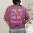 Groovy Day Care Some Days I Rock It Day Care Teacher Life Women's Comfort Colors T-Shirt Back Print Berry
