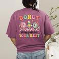 Groovy Donut Stress Just Do Your Best Testing Day Teachers Women's Comfort Colors T-Shirt Back Print Berry Groovy Donut Stress Just Do Your Best Testing Day Teachers Women's Comfort Colors T-Shirt Back Print Berry