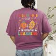 Groovy Fall In Love With Learning Autumn Pumpkin Teacher Women's Comfort Colors T-Shirt Back Print Berry Groovy Fall In Love With Learning Autumn Pumpkin Teacher Women's Comfort Colors T-Shirt Back Print Berry
