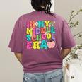 Groovy In My Middle School Era Back To School Teacher Women's Comfort Colors T-Shirt Back Print Berry