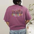 Groovy Tiny Human Tamer Floral Kindergarten Teacher Women's Comfort Colors T-Shirt Back Print Berry