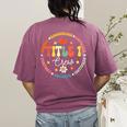 Groovy Title 1 Crew Cute Title 1 Reading Teacher Men Women Kids Women's Comfort Colors T-Shirt Back Print Berry