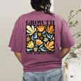 Growth Not Perfection Abstract Florals SPED Teacher Women's Comfort Colors T-Shirt Back Print Berry