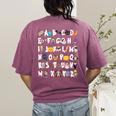 Halloween Alphabet ABCs Learning Kindergarten Teacher Men Women Kids Women's Comfort Colors T-Shirt Back Print Berry