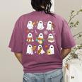 Halloween Ghost Playing Musical Instruments Music Teacher Women's Comfort Colors T-Shirt Back Print Berry Halloween Ghost Playing Musical Instruments Music Teacher Women's Comfort Colors T-Shirt Back Print Berry