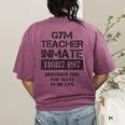 Halloween Gym Teacher Prisoner Costume Women's Comfort Colors T-Shirt Back Print Berry