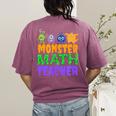 Halloween Monster Math Teacher Men Women Women's Comfort Colors T-Shirt Back Print Berry