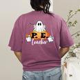Halloween PE Teacher Ghosts Pumpkins Sports Lover Women's Comfort Colors T-Shirt Back Print Berry Halloween PE Teacher Ghosts Pumpkins Sports Lover Women's Comfort Colors T-Shirt Back Print Berry