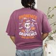 Halloween Skeleton Teacher Phonemes Graphemes Caffeine Lover Women's Comfort Colors T-Shirt Back Print Berry Halloween Skeleton Teacher Phonemes Graphemes Caffeine Lover Women's Comfort Colors T-Shirt Back Print Berry