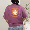 Halloween Teacher Crew Spooky Season Retro Ghost Women's Comfort Colors T-Shirt Back Print Berry
