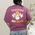 Halloween Teacher Teaching My Boos Costume Teacher Men Women Women's Comfort Colors T-Shirt Back Print Berry
