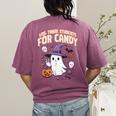Halloween Teacher Trade Students For Candy Costume Women Women's Comfort Colors T-Shirt Back Print Berry Halloween Teacher Trade Students For Candy Costume Women Women's Comfort Colors T-Shirt Back Print Berry