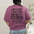 Halloween History Teacher Prisoner Costume Women's Comfort Colors T-Shirt Back Print Berry