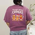 Hangin With My Cookies Gingerbread Christmas Teacher Women's Comfort Colors T-Shirt Back Print Berry Hangin With My Cookies Gingerbread Christmas Teacher Women's Comfort Colors T-Shirt Back Print Berry
