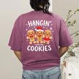 Hanging With My Cookies Gingerbread Christmas Teacher Xmas Women's Comfort Colors T-Shirt Back Print Berry