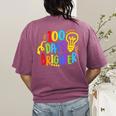 Happy 100th Day Of School 100 Days Brighter Girls Teacher Women's Comfort Colors T-Shirt Back Print Berry Happy 100th Day Of School 100 Days Brighter Girls Teacher Women's Comfort Colors T-Shirt Back Print Berry