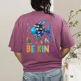 Happy First Day Of School Fish Rainbows Teacher Be Kind Women's Comfort Colors T-Shirt Back Print Berry