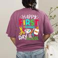 Happy First Day Of School Teacher Back To School Student Women's Comfort Colors T-Shirt Back Print Berry Happy First Day Of School Teacher Back To School Student Women's Comfort Colors T-Shirt Back Print Berry