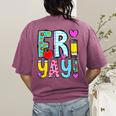 Happy Fri-Yay Friday Lovers Fun Teacher Life FriYay Weekend Women's Comfort Colors T-Shirt Back Print Berry Happy Fri-Yay Friday Lovers Fun Teacher Life FriYay Weekend Women's Comfort Colors T-Shirt Back Print Berry