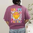 Happy Fri-Yay Groovy Teacher Friday Weekend Fri Yay Women's Comfort Colors T-Shirt Back Print Berry Happy Fri-Yay Groovy Teacher Friday Weekend Fri Yay Women's Comfort Colors T-Shirt Back Print Berry