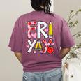 Happy Fri-Yay Teacher Back To School Friday Lovers Women's Comfort Colors T-Shirt Back Print Berry Happy Fri-Yay Teacher Back To School Friday Lovers Women's Comfort Colors T-Shirt Back Print Berry