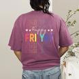 Happy Fri Yay Teacher Friday Saying Women's Comfort Colors T-Shirt Back Print Berry